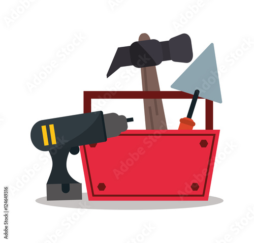 Tools kit icon. Tools instrument repair and construction theme. Colorful design. Vector illustration