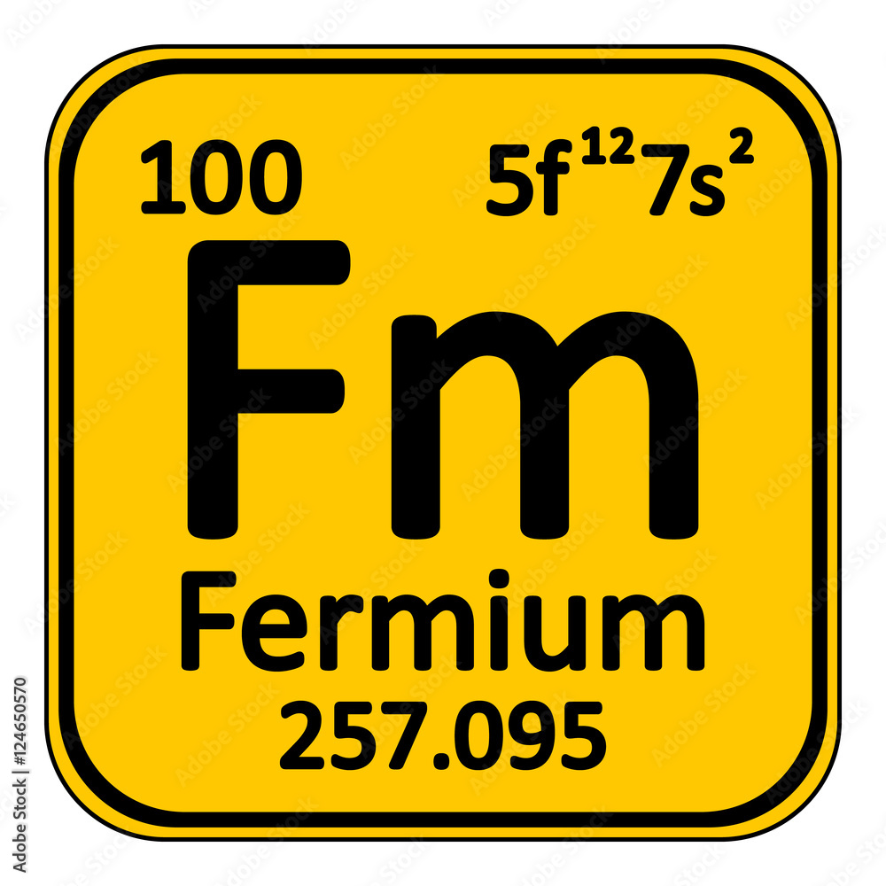 Periodic table element fermium icon. Adobe Stock