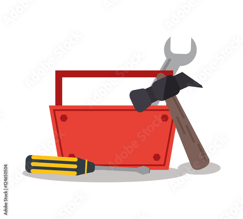 Tools kit icon. Tools instrument repair and construction theme. Colorful design. Vector illustration