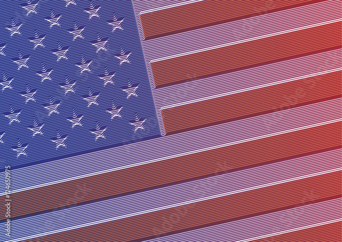 United States flag, graphic elaboration, illustration