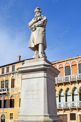 monument Niccolo Tommaseo, Campo Santo Stefano in Venice photo