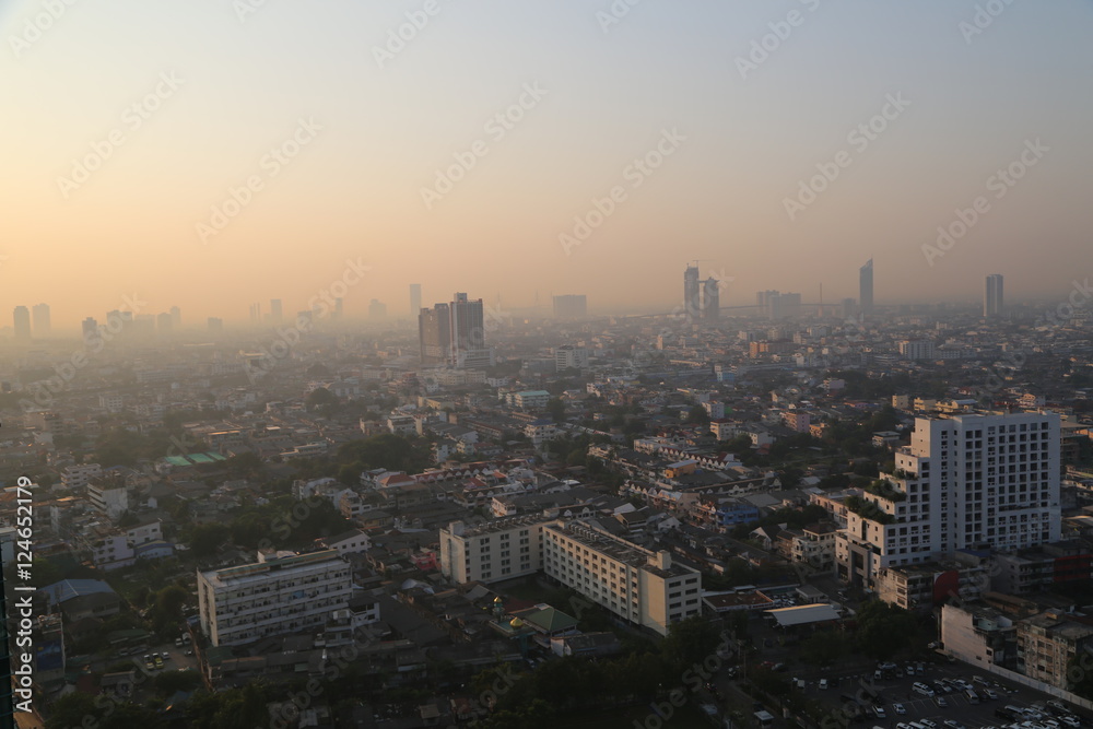Fototapeta premium Skyline von Bangkok bei Nacht