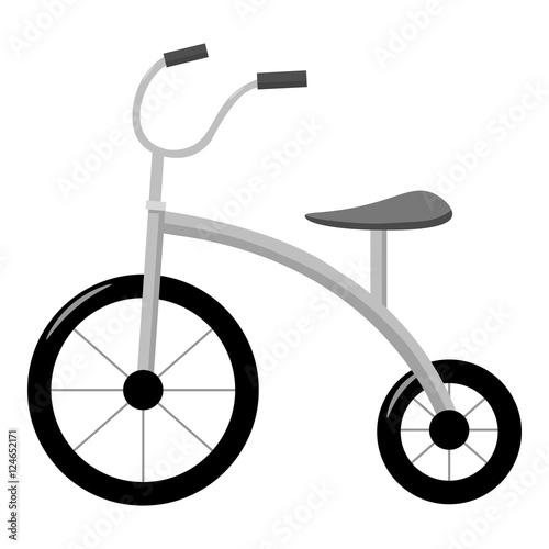 Tricycle icon in monochrome style isolated on white background. Play garden symbol stock vector illustration.