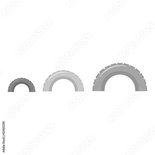 Tire on playgarden icon in monochrome style isolated on white background. Play garden symbol stock vector illustration.