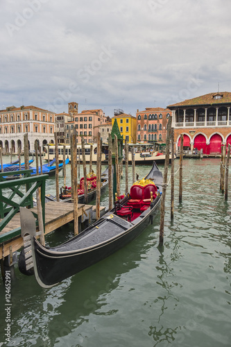 Traditional Venice gondola, Canal Grande. Italy.