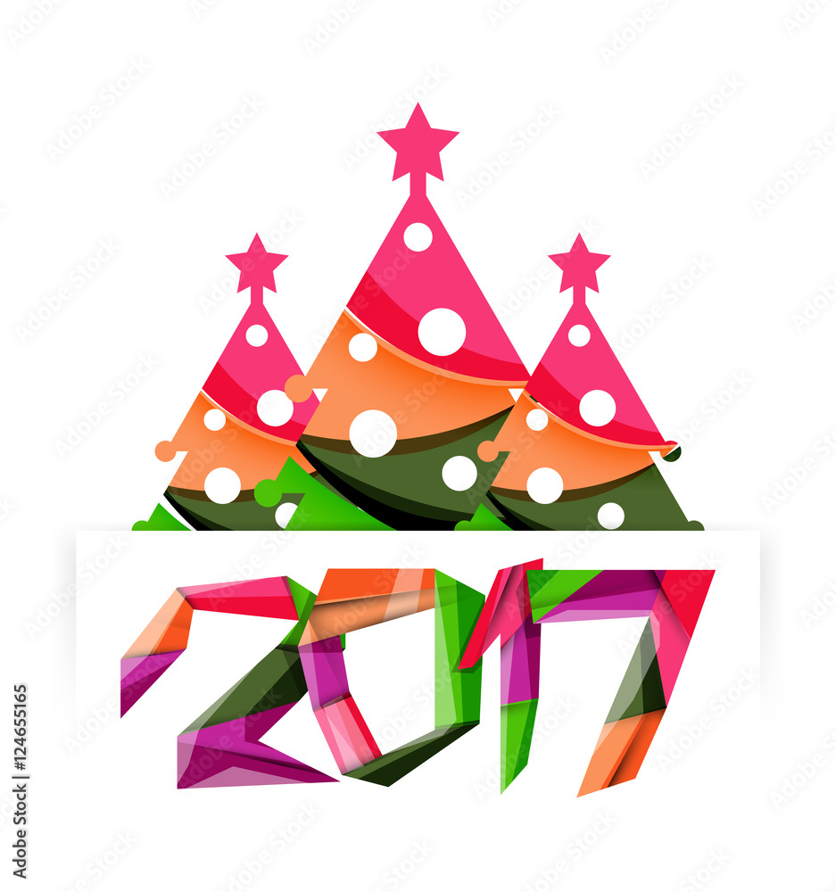 Christmas geometric banner, 2017 New Year