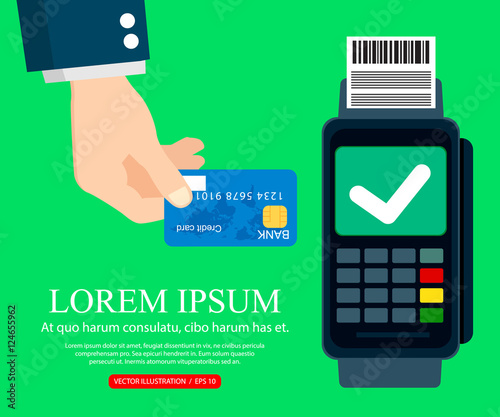 Mobile payment concept. Vector illustration, flat design.