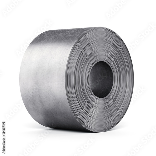 Tableau sur toile Steel sheet rolled into a roll