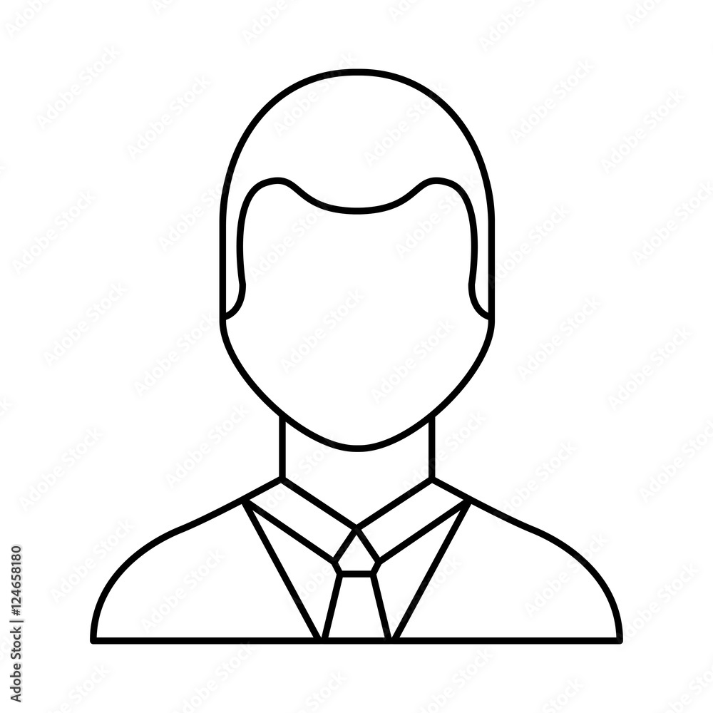 businessman avatar line icon vector illustration design