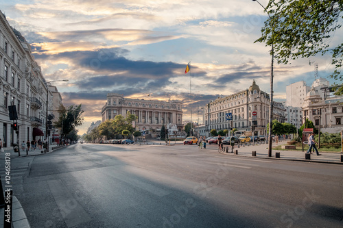 Bucharest, Romania - Palace of the National Military Circle (in romanian Cercul Militar National), a historical building in central Bucharest built in 1911.