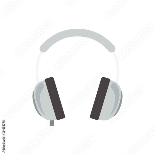 headphone music device  icon over white background. vector illustration