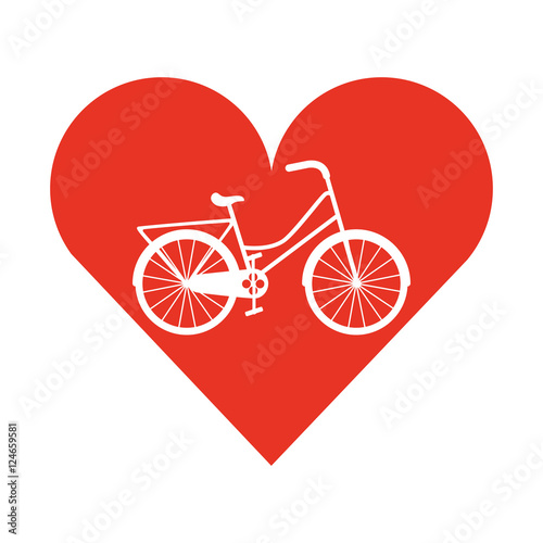 bicycle vehicle style with heart isolated icon vector illustration design