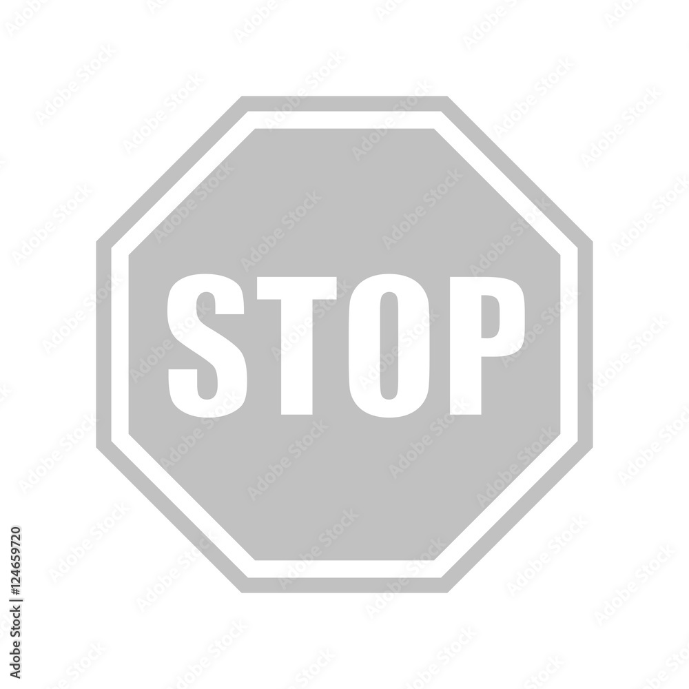 Gray vector stop sign