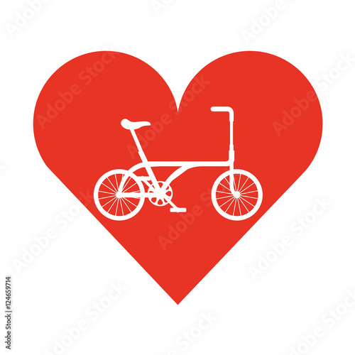 bicycle vehicle style with heart isolated icon vector illustration design