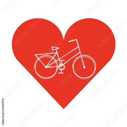 bicycle vehicle style with heart isolated icon vector illustration design