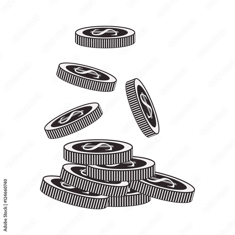 money coins icon. financial item. over white background. vector ...