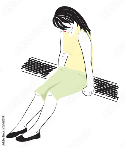 The girl on the bench