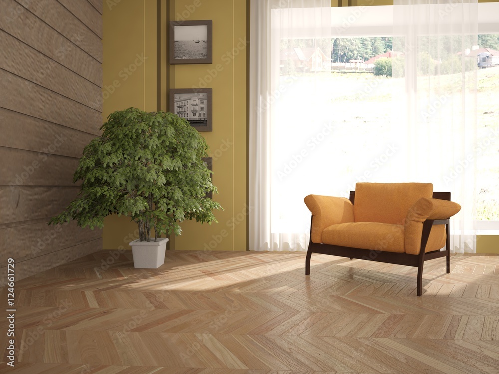 Fototapeta premium Modern interior design with armchairs