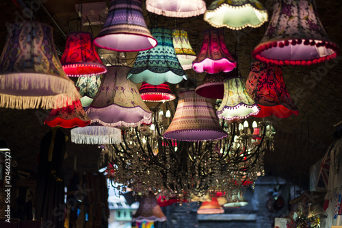 Lamps in Camden market, London photo