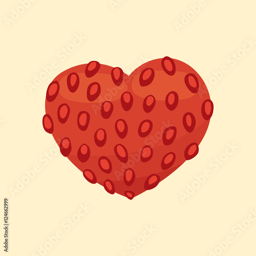 Cartoon healty fruit heart isolated vector illustration. Vegeterian and vegan diet food. Ripe pomegranate. Pomegranate vector