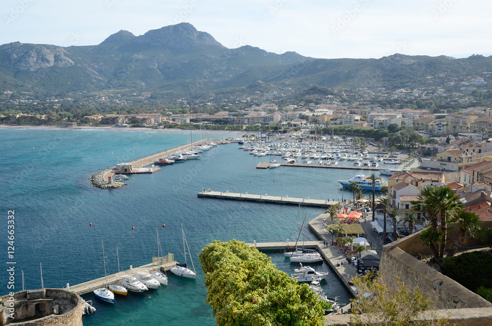 Harbor of the Corsican coastal town Calvi