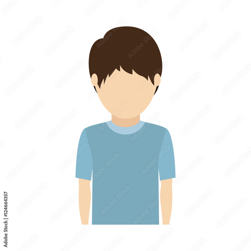 avatar male kid wearing casual clothes over white background. vector illustration avatar male kid wearing casual clothes over white background. vector illustration