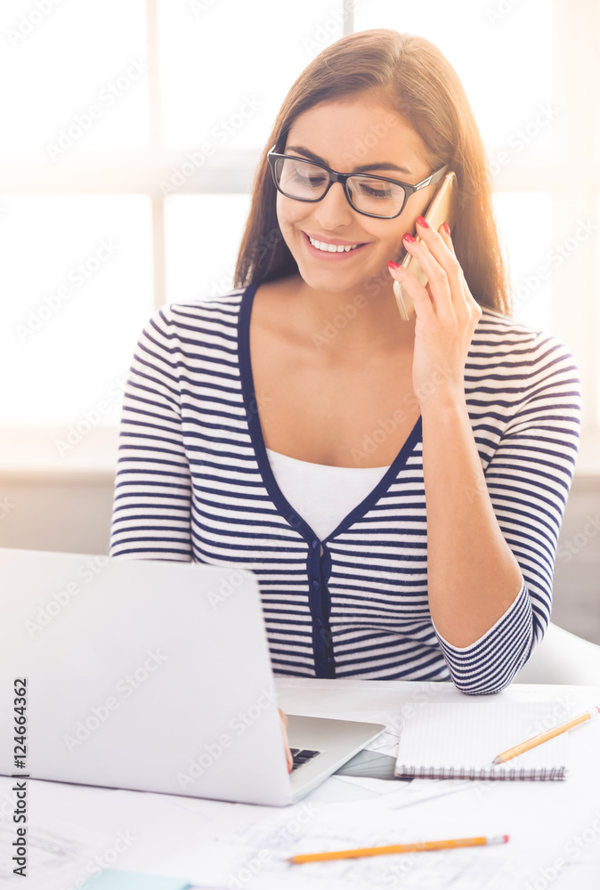 Beautiful business lady working Beautiful business lady working