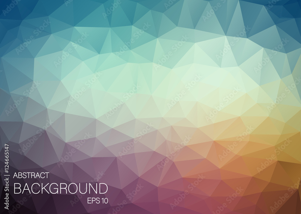 Abstract triangle backgound for web. Blue and orange Art backgound with triangle shapes.
