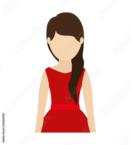 avatar woman cartoon standing and wearing casual clothes over white background. vector illustration