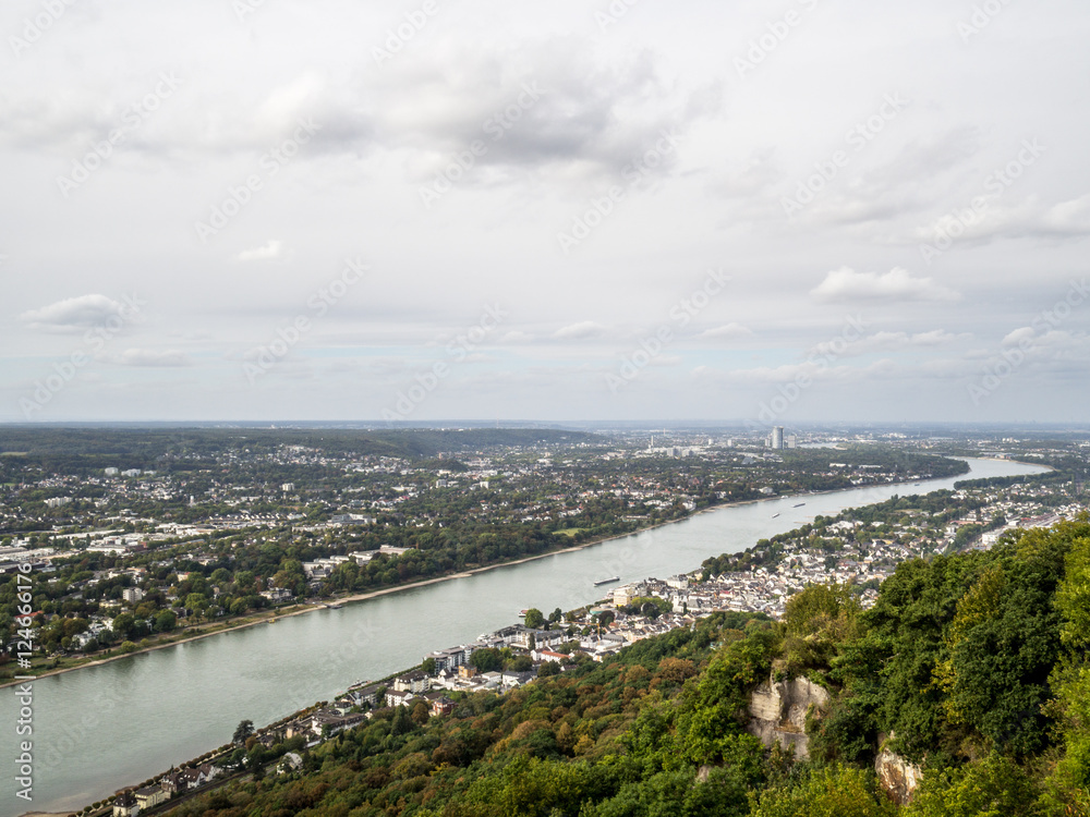 View of Rhine valley to Bonn from Drachenfels
