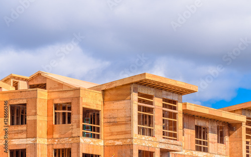 Your dream home. New residential construction house framing.