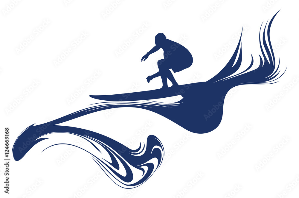 Fototapeta premium surfer riding the wave
