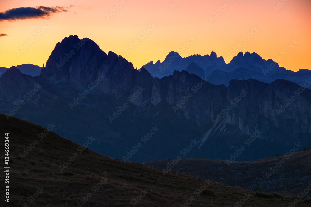 Layers of mountain Dolomites