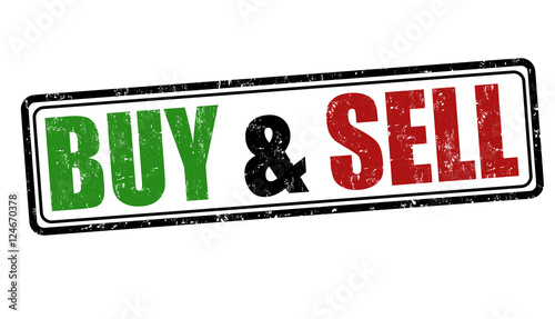 Buy and sell sign and stamp