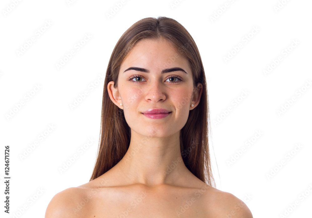 Young woman with long brown hair Young woman with long brown hair