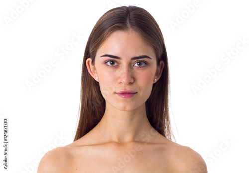 Young woman with long brown hair