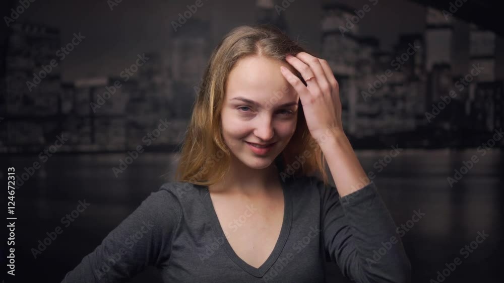 Beautiful Attractive Girl Posing to Camera Beautiful Attractive Girl Posing to Camera