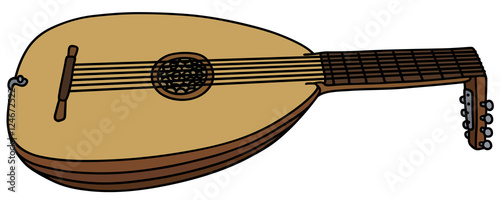 Hand drawing of an classic lute