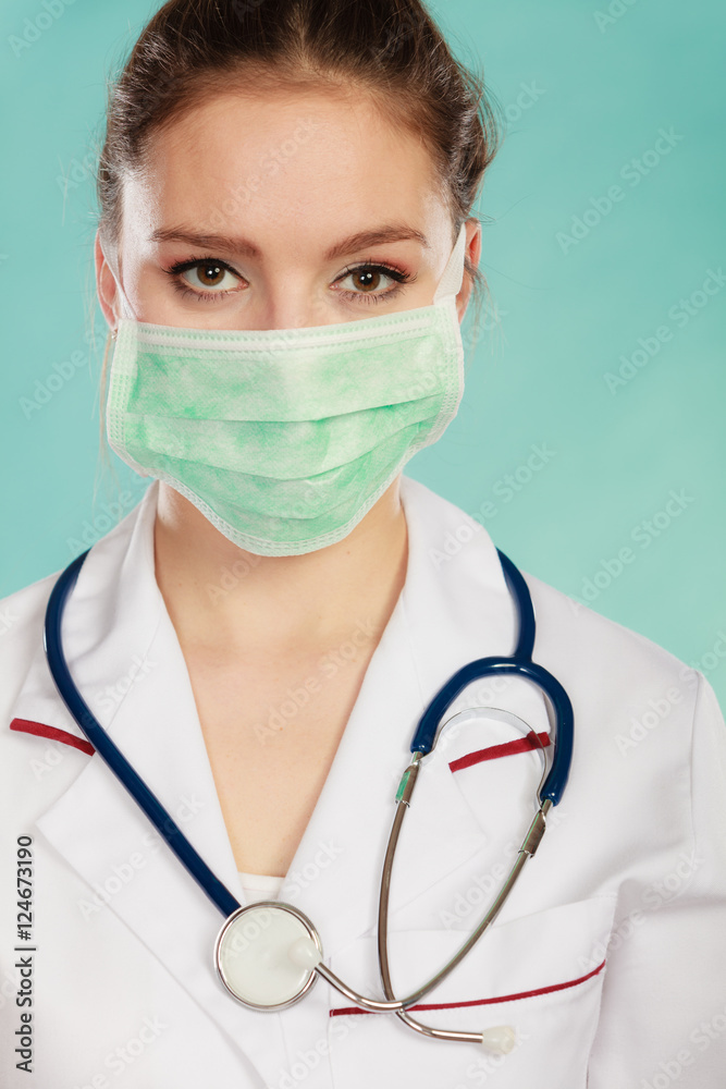 Portrait of female doctor in mask Portrait of female doctor in mask