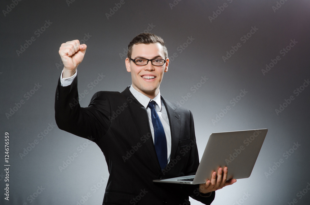 Man with laptop in business concept Man with laptop in business concept
