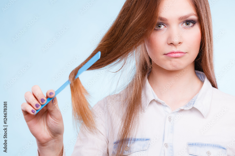Girl with comb. Girl with comb.