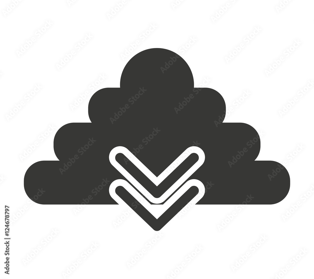 cloud computing with arrow download vector illustration design cloud computing with arrow download vector illustration design