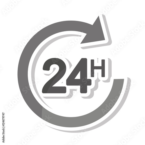 arrow 24 hours service vector illustration design