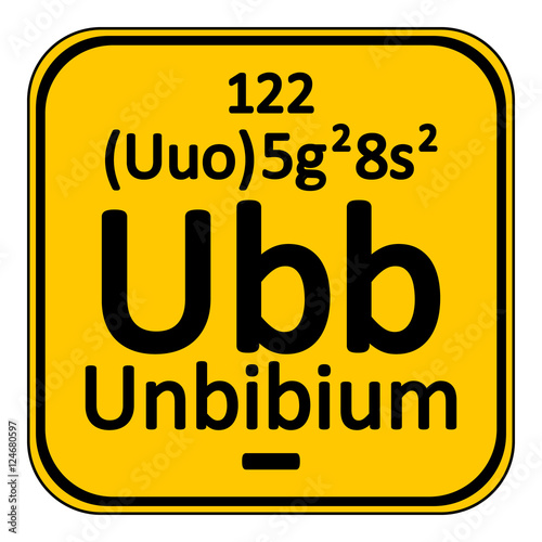 Periodic table element unbinilium icon.