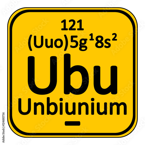 Periodic table element unbinilium icon.