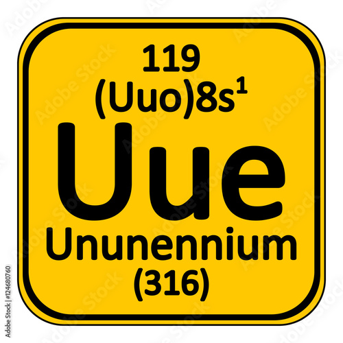Periodic table element ununennium icon.