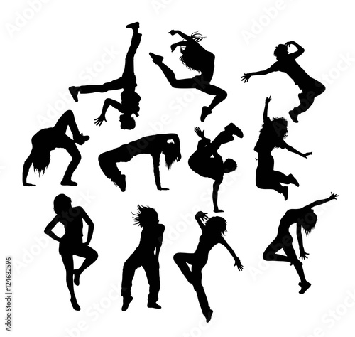 Hobbies Dancing Silhouettes, illustration art vector design