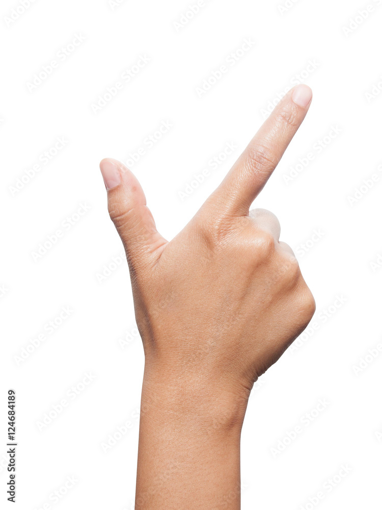 A shot of a hand pointing a finger A shot of a hand pointing a finger
