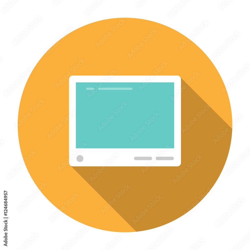 Computer Screen Monitor Flat Icon. A vector flat icon illustration of a LCD computer monitor. Computer Screen Monitor Flat Icon. A vector flat icon illustration of a LCD computer monitor.