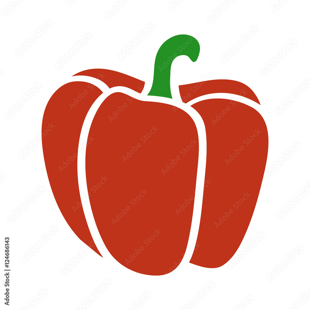 Red bell pepper or sweet capsicum flat icon for food apps and websites Red bell pepper or sweet capsicum flat icon for food apps and websites